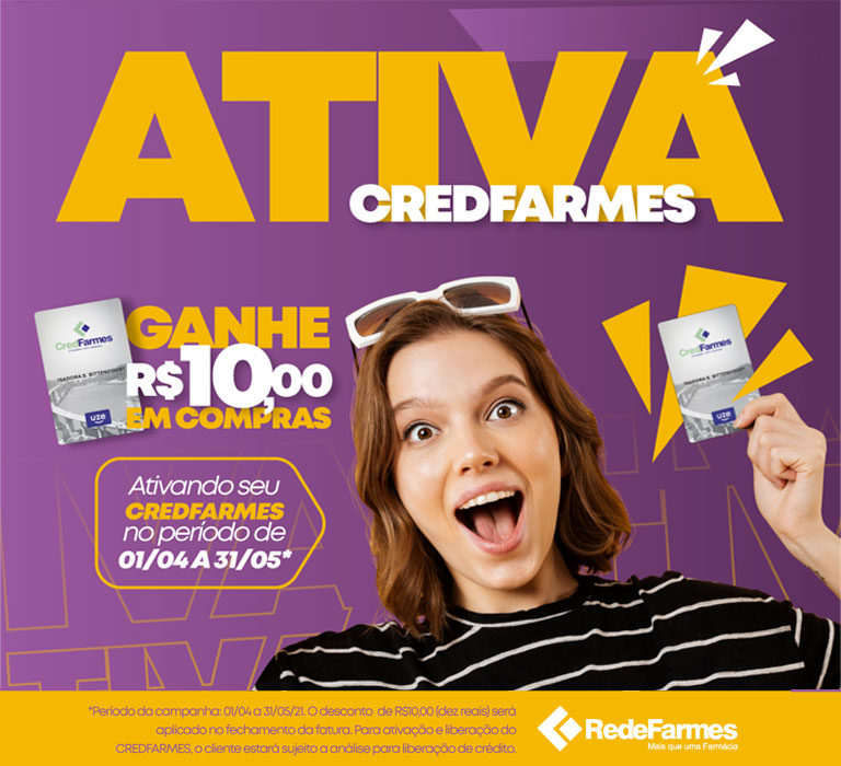 Ativa CredFarmes: participe e ganhe 10 reais em compras